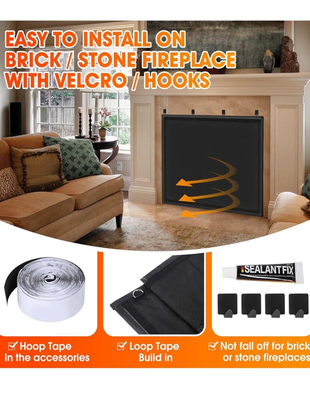 Fireplace Draft Cover - Picture 3 of 4